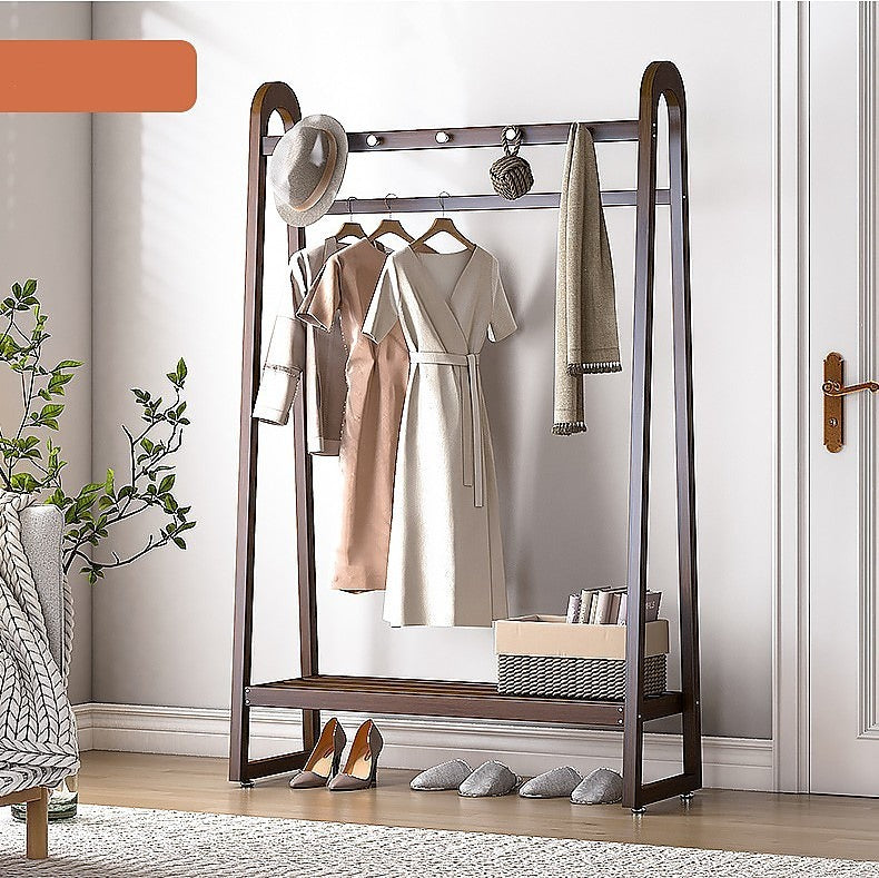 160x100cm Clothes Rack – Slim, Stylish Space-Saving Storage Solution in Dark Wood