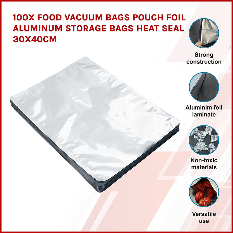 100x Vacuum Sealer Bags Food Storage Saver Heat Seal Cryovac 20cm x 30cm