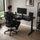 Electric Standing Desk 120x60cm Black Glass with Drawer & Wireless Charger