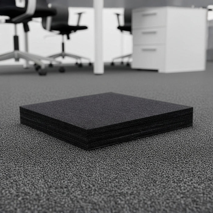 5m² Black Carpet Tiles Set – Commercial & Home Flooring for Office, Retail & Living Areas