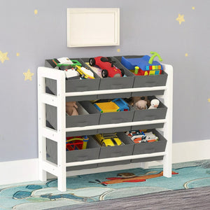 Kids Toy Box Storage Unit Drawers Childrens Bedroom Shelf Baby Nursery Furniture Grey