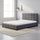 Queen Deluxe Grey Linen Fabric Upholstered Bed Frame with Headboard & Slats