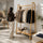 Wood Slim Clothes Rack 160x100cm Space Saving Floor Stand