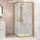 Adjustable 1100x1100mm Sliding Door Glass Shower Screen in Gold with Shower Handle Style 2 - Gold