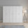 240x200cm 6-Door White Steel 1 Hanging and 2 Shelf Wardrobe with White Handle Storage Cabinet