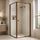 Semi-Frameless Shower Screen – Dust Brown, Front: (82~90)x195cm, Side: (77~80)x195cm