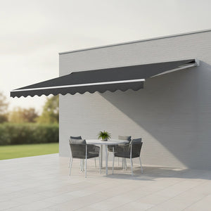 Automatic Retractable Awning 5x2.5m - Grey Outdoor Wall Sunshade
