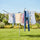 4 Arm Rotary Garden Washing Line Clothes Airer Dryer Outdoor Spike 40m Length