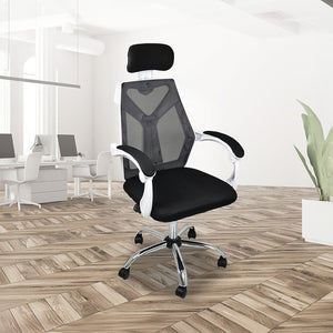 Office Chair Gaming Computer Chairs Mesh Back Foam Seat - White