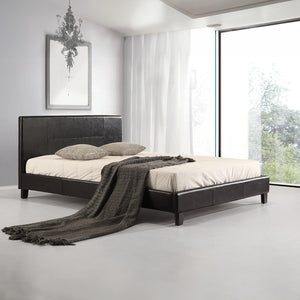 Double Bed Frame Black PU Leather