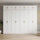 320x240cm 8-Door White Steel 2 Hanging and 2 Shelf Wardrobe with Gold Handle Storage Cabinet