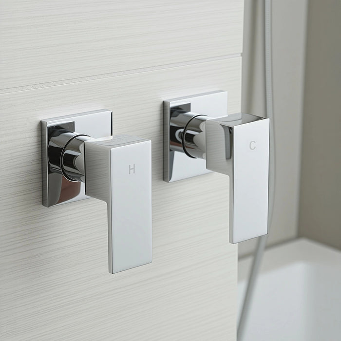 Bathroom Shower Bath Hot & Cold Square Mixer Tap – WATERMARK Certified Chrome