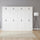 320x240cm 8-Door White Steel 1 Hanging and 3 Shelf Wardrobe with Black Handle Storage Cabinet