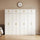 320x240cm 8-Door White Steel Shelf Wardrobe with Gold Handle Storage Cabinet