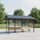 12 PCs Corrugated Roof Sheets Profile Galvanized Metal Roofing Carport Black