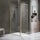 Adjustable Semi Frameless Shower Screen Front: (74~82)x195cm with Gold Hardware and Side: (98~101)x195cm