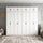 320x240cm 8-Door White Steel Hanging Wardrobe with Gold Handle Storage Cabinet