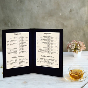 LED Back Lit Light Menu Holder Cover Folding Double Panel