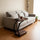 C-Shaped Corner End Table with Wheels Sofa Side Table