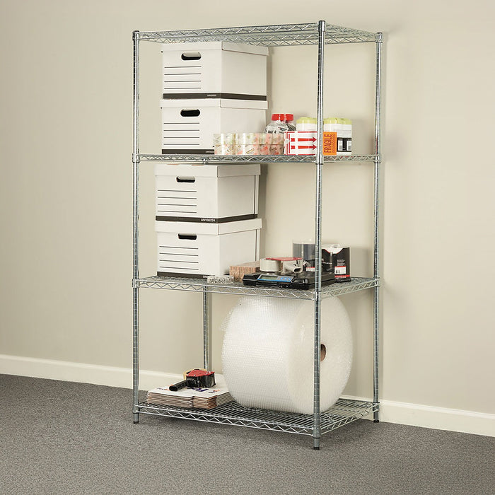 Modular Wire Storage Shelf 1200 x 600 x 1800mm Steel Shelving - Carbon Chrome Plated