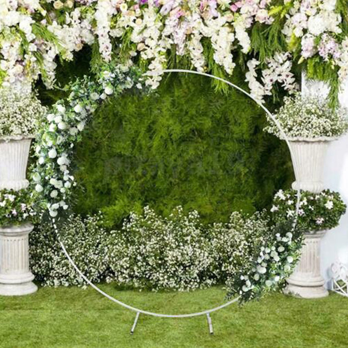 2M Wedding Hoop Round Arch Backdrop Flower Display White