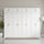 320x240cm 8-Door White Steel 1 Hanging and 3 Shelf Wardrobe with Gold Handle Storage Cabinet