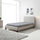 King Single Size Bed Frame with Headboard – Beige Linen Fabric