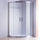 Curved Sliding Shower Screen 90x90cm – Chrome with White Base, 580mm Radius