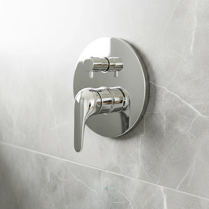 Chrome Bathroom Shower Wall Mixer Diverter w/ WaterMark