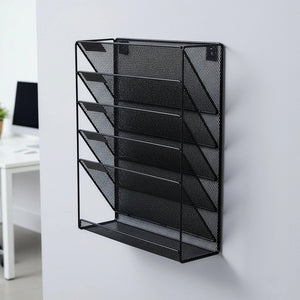 Wall Mount 6 Pocket Hanging File Sorter Organizer Folder Holder Rack Storage