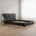 Queen Deluxe Black PU Leather Upholstered Bed Frame with Headboard & Slats