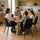 Dining Chair Set of 4 Faux Suede Upholstered Metal Legs Padded Kitchen Dining Chairs Suede Black