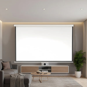 100" Electric Motorised Projector Screen – Wall/Ceiling Mount, Remote Control