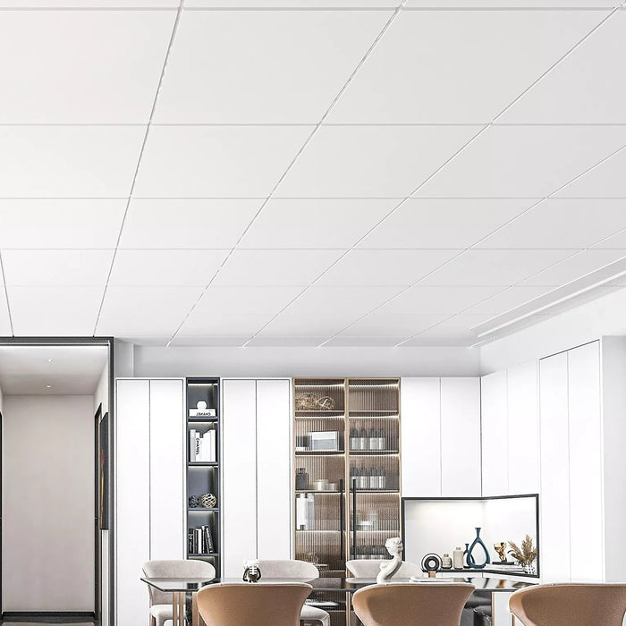 12pc 60x60cm Smooth PVC Drop Ceiling Tiles – Durable Panels for Office & Home