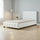 King Single Deluxe White PU Leather Upholstered Bed Frame with Headboard & Slats