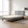 King Single Size Bed Frame with Headboard – Grey Linen Fabric