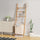 Wall Leaning Ladder Shelf with Laundry Basket Clothes Hamper Bath Towel Rack