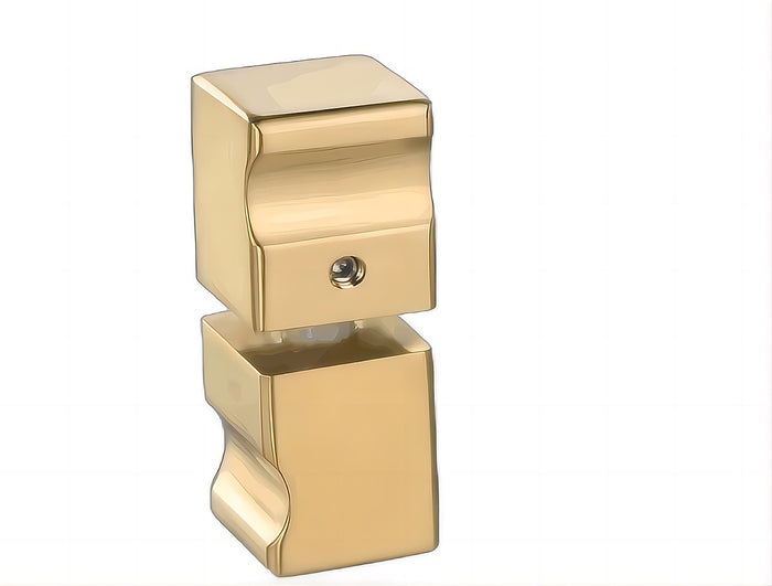 Brass Shower Door Square knob Handle in Gold
