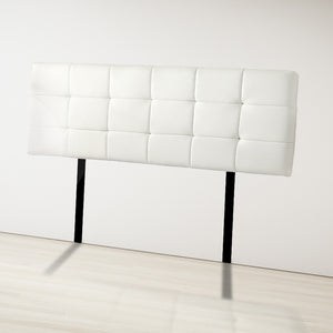 Queen PU Leather Bed Deluxe Headboard Bedhead - White