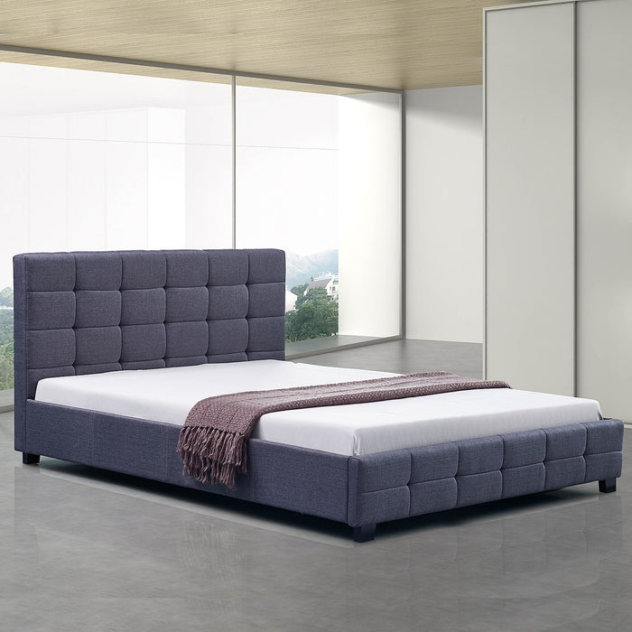 Queen Grey Linen Fabric Deluxe Bed Frame