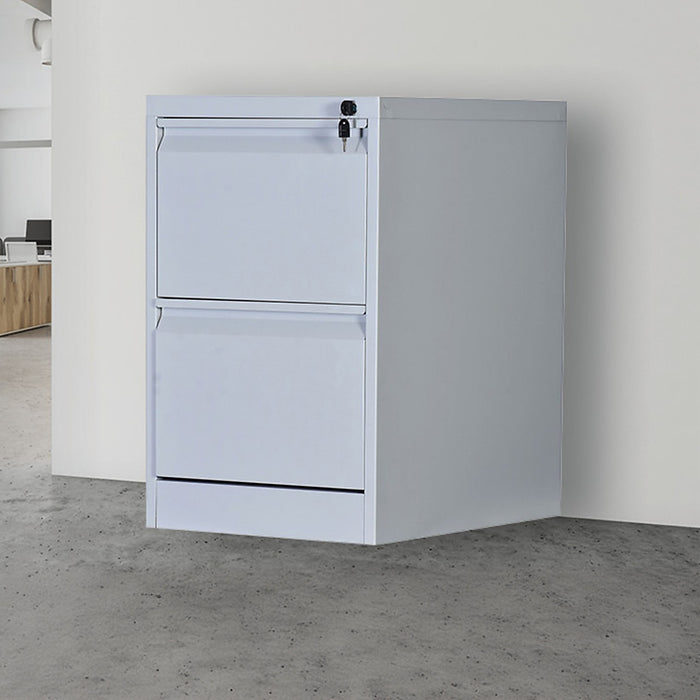 2-Drawer Shelf Office Gym Filing Storage Locker Cabinet - Grey