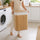 72L Wood Bamboo Laundry Hamper with Lid & Removable Liner Bag