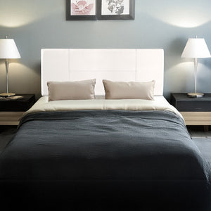 Double White PU Leather Bed Headboard Bedhead