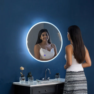 70cm Round LED Bathroom Vanity Mirror – Wall-Mounted with Touch Sensor & Colour Temp Control