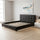 King Deluxe Black PU Leather Upholstered Bed Frame with Headboard & Slats