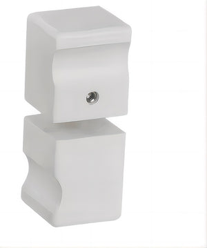 Brass Shower Door Square knob Handle in White