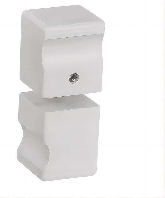 Brass Shower Door Square knob Handle in White