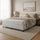 Queen Slatted Ensemble Bed Base - Grey Linen Breathable Cover