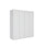 4 Door White Wardrobe Cabinet – Hanging Rail, Shelves & White Handles