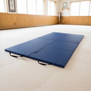 240x122cm Blue Folding Exercise Mat – Gymnastics, MMA, Multipurpose